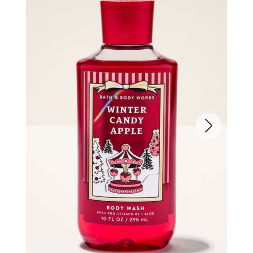 Bath & Body Works Winter Candy Apple Body Wash - Festive Red